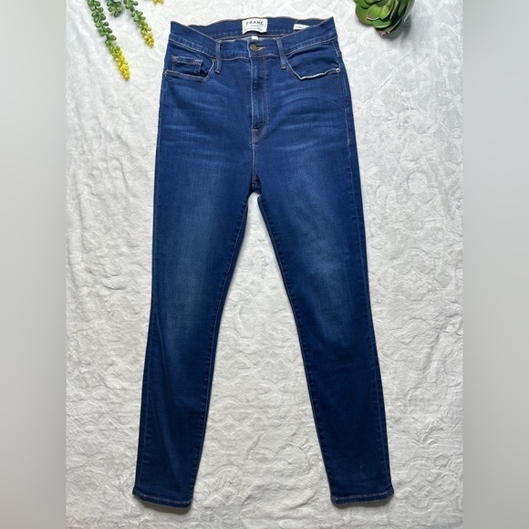 Frame Ali High Rise Cigarette Skinny Jeans in Marathon Wash Womens 29 - Picture 2 of 16